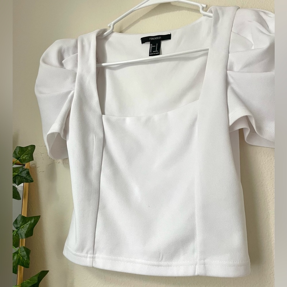 s forever 21 white puff sleeve top